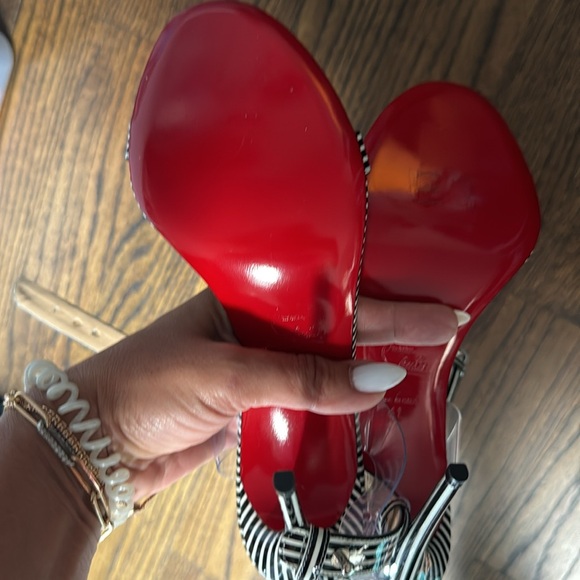 CHRISTIAN LOUBOUTIN Patent PVC Striped Illusion Jonatina 100 Sandals 41 - Picture 11 of 11